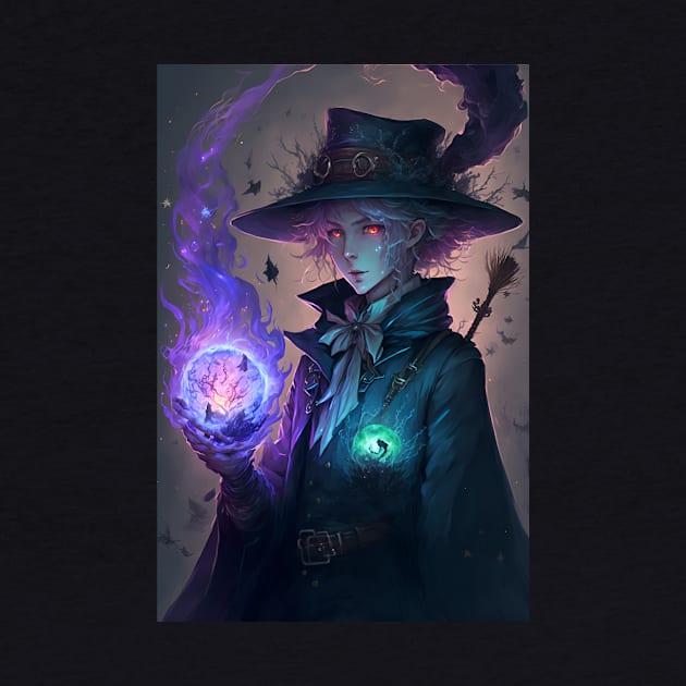 Anime Evil Witch Bounty Hunter with Magic Ball by Bubblebug